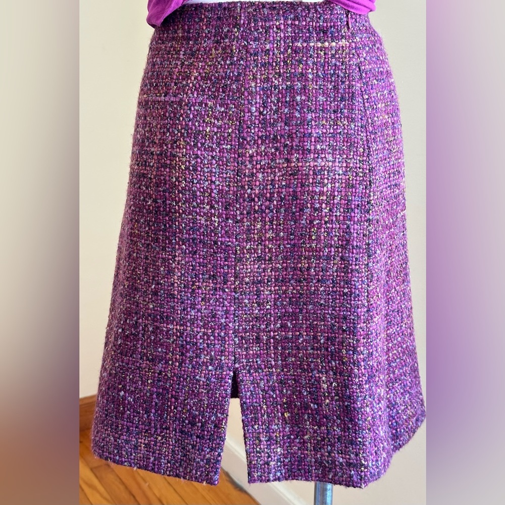 Talbots Midi Multi Color Knit Pinks & Purples Ski… - image 5